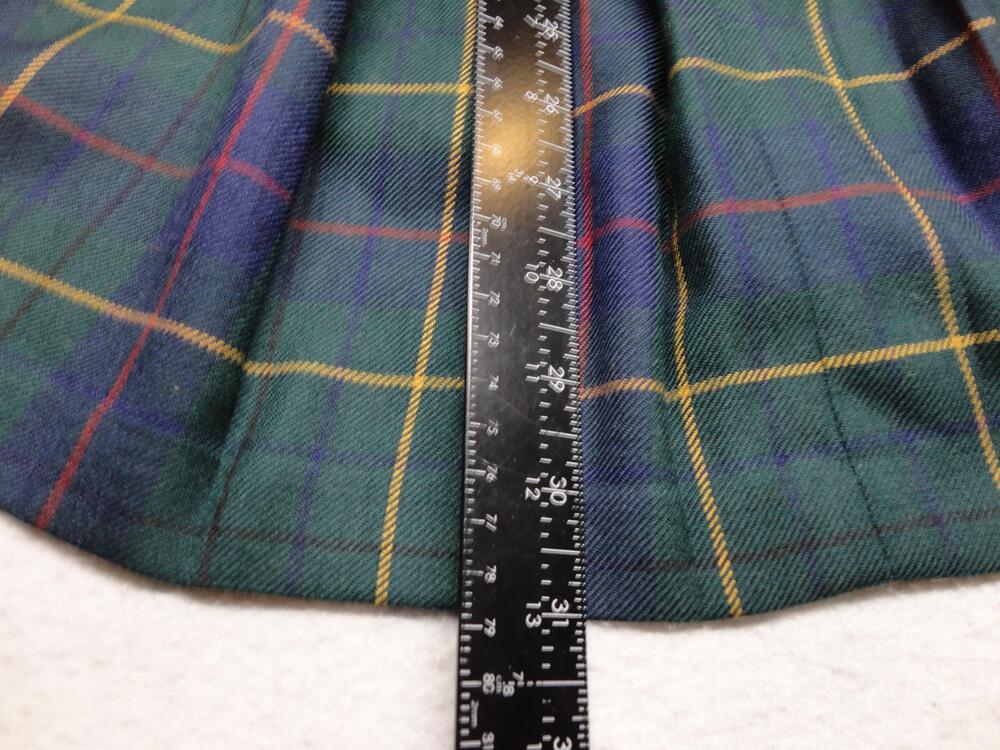 Pendleton Skirt Womens 10 Petite Green Tartan Plaid Wool Twill Pleated Midi USA - Picture 9 of 9